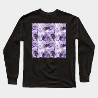 Dark Purple Night Forest Abstract Long Sleeve T-Shirt